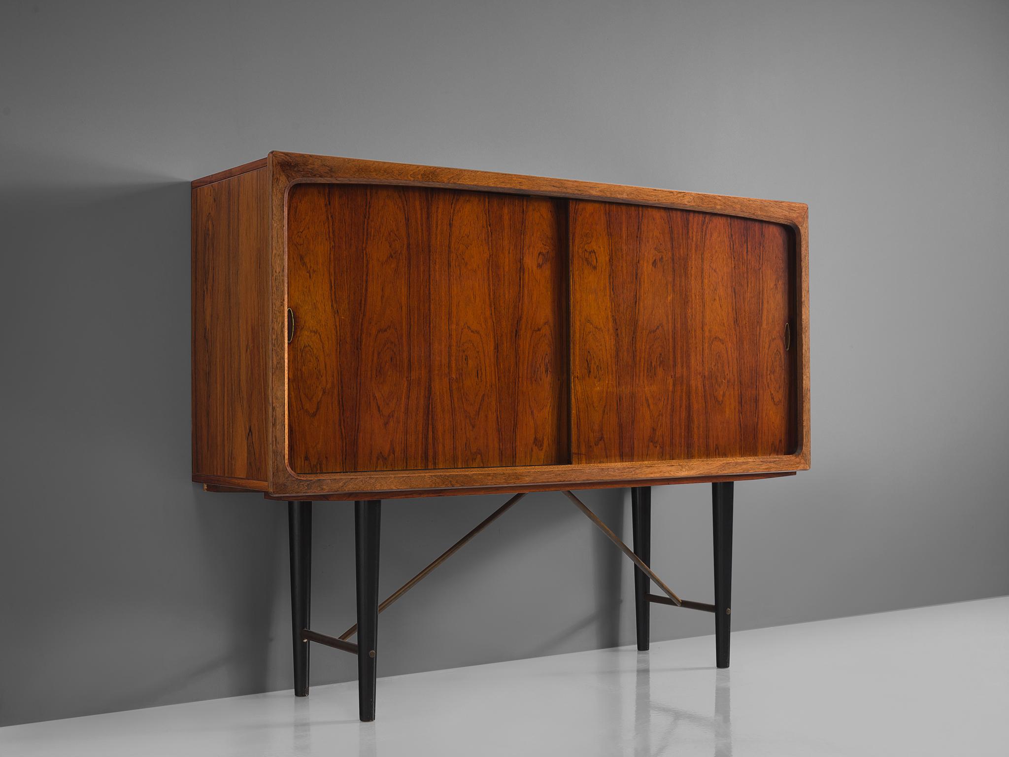 Danish Sideboard with Rosewood and Brass 3