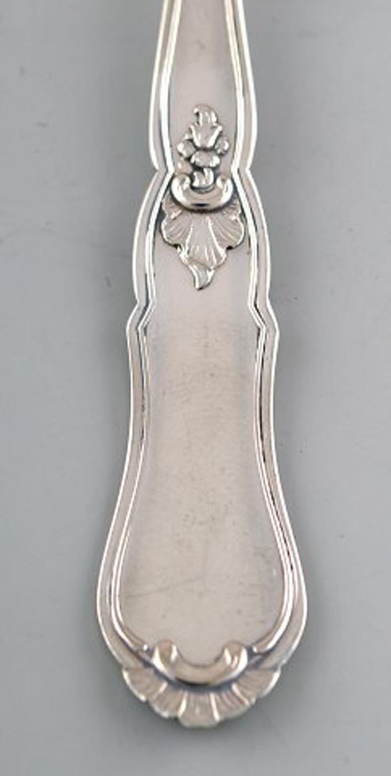 Rococo Danish Silver, 830, Seven Pastry Forks, circa 1930