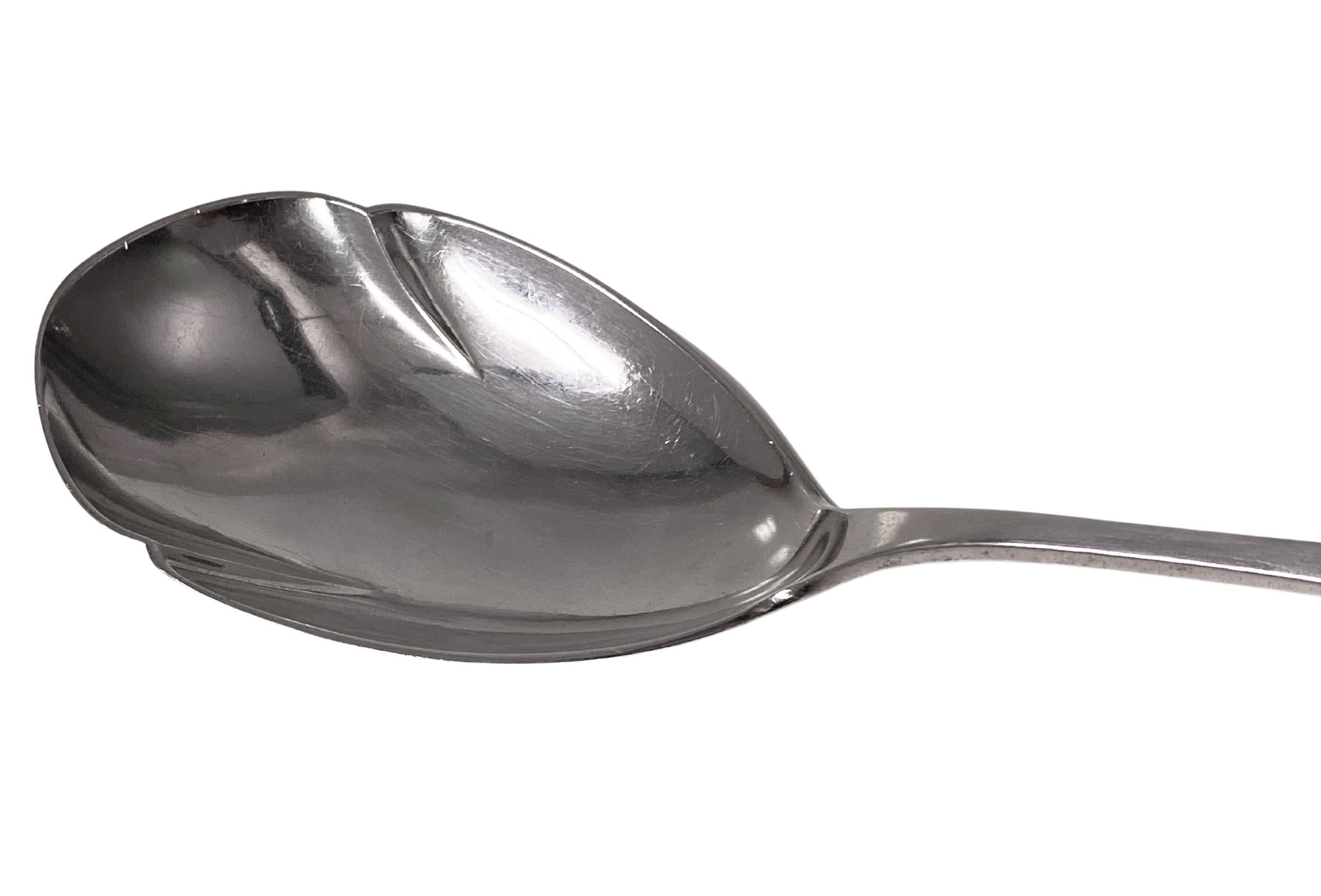 Early 20th Century Danish Silver Arts Crafts Nouveau style Serving Spoon 1925 For Sale