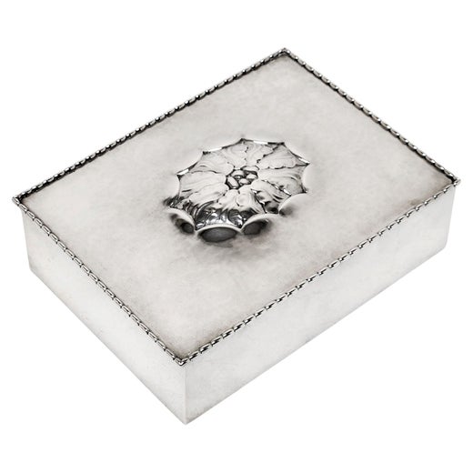 Danish Silver Box Georg Jensen Skonvirke Box / Cigar Box Copenhagen c. 1915