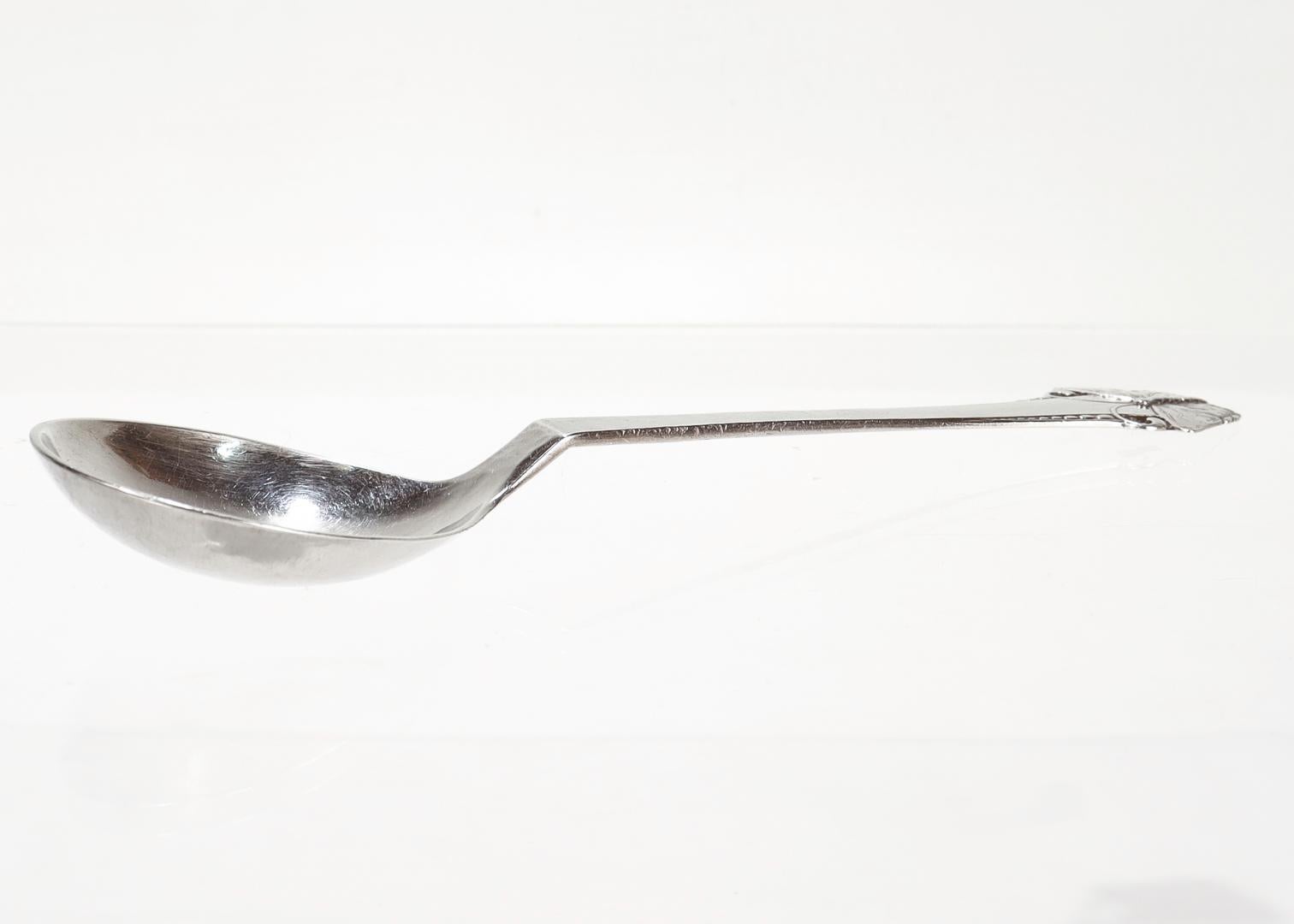 Danish Silver Butterfly Sommerflugl Art Nouveau Dinner Spoon by Frigast For Sale 5