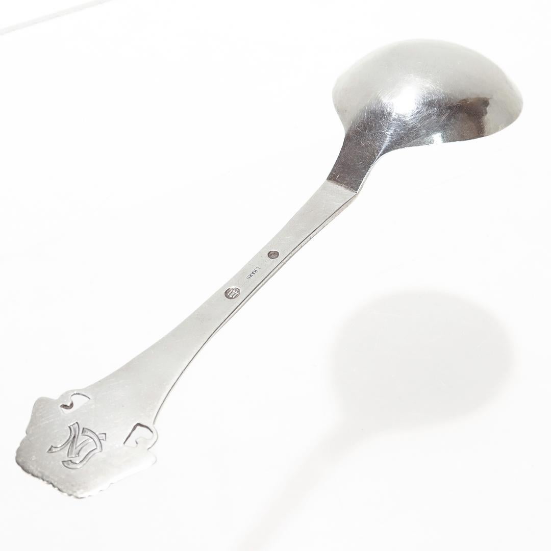 Danish Silver Butterfly Sommerflugl Art Nouveau Dinner Spoon by Frigast For Sale 8