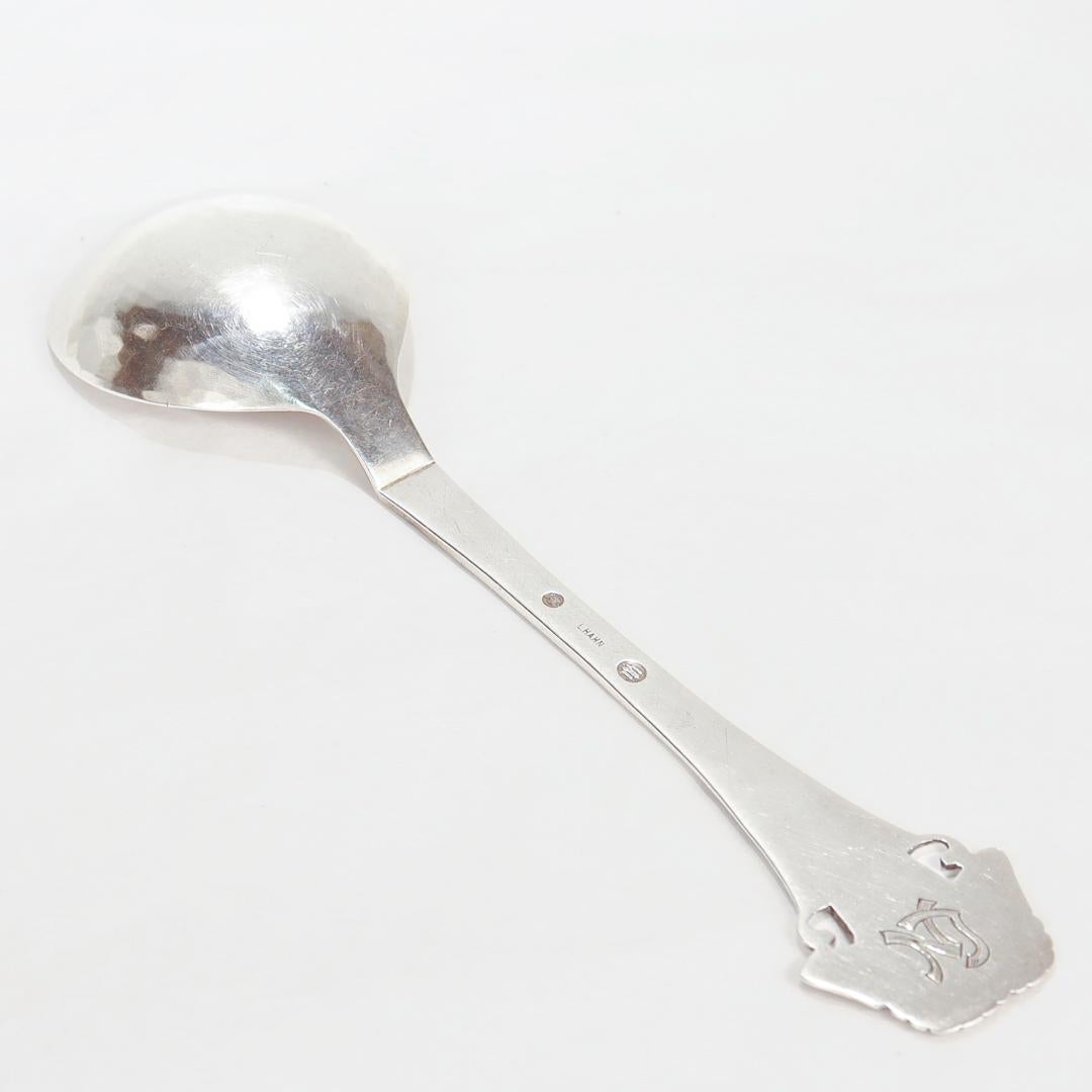 Women's or Men's Danish Silver Butterfly Sommerflugl Art Nouveau Dinner Spoon by Frigast For Sale