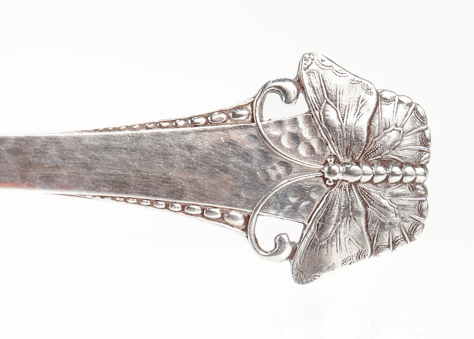 Danish Silver Butterfly Sommerflugl Art Nouveau Dinner Spoon by Frigast For Sale 4