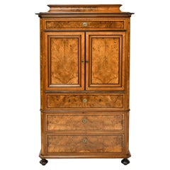 Vintage Danish Silver Cabinet in Figured Walnut, c. 1870