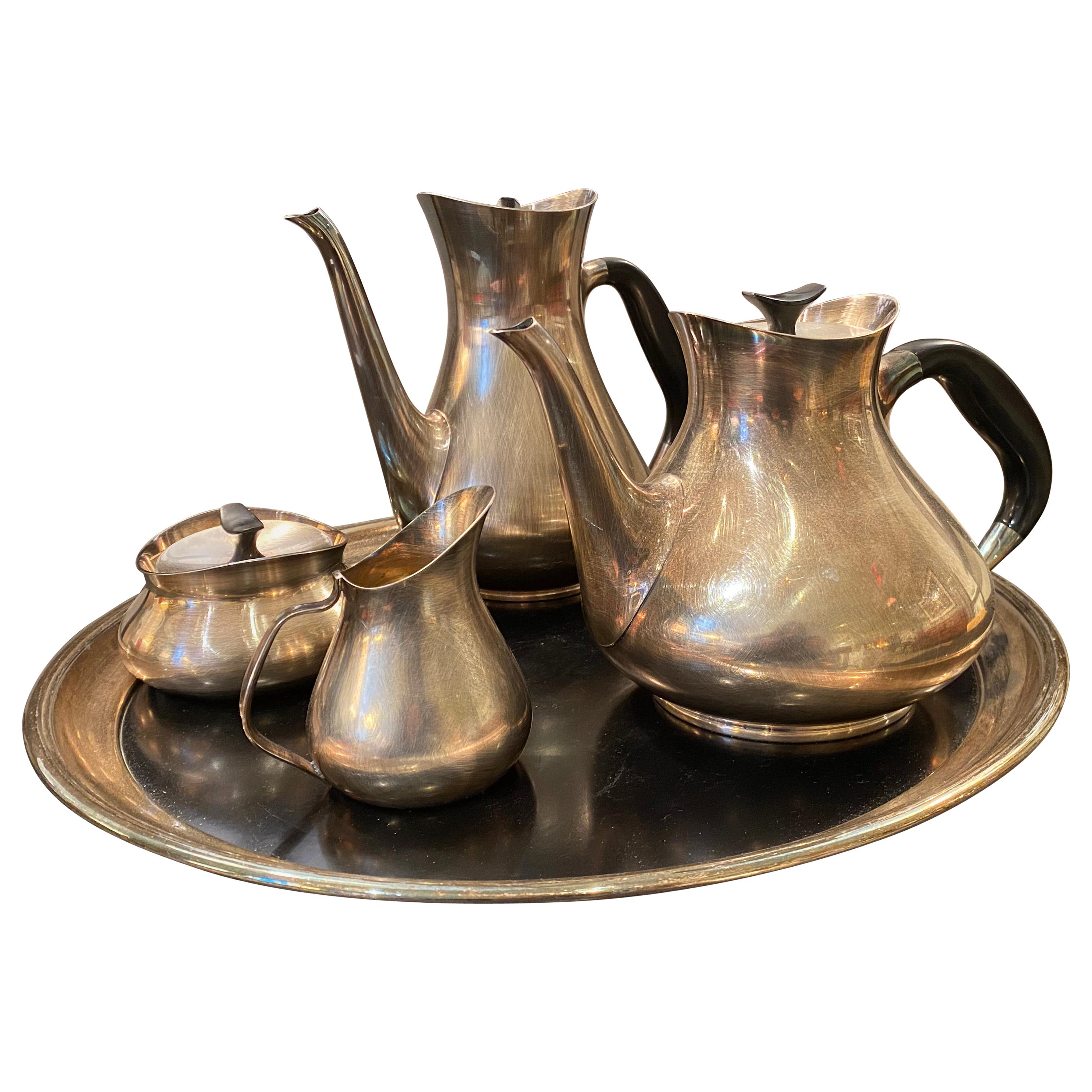 Danish Silver Plated Tea and Coffee Set by Hans Bunde for Cohr