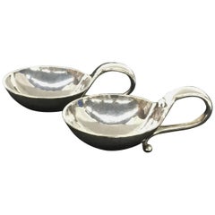Danish silver salt cellars by Georg Jensen, model #110, 1915-1930