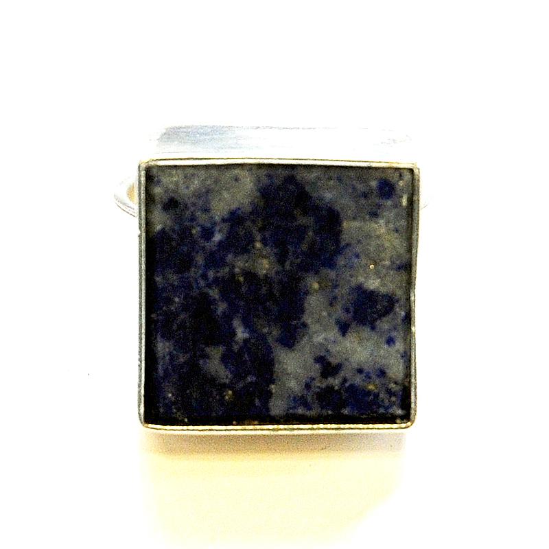 Scandinavian Modern Danish Silverring with Lapis Lazuli Stone by Brdr. Bjerring, 1970s For Sale
