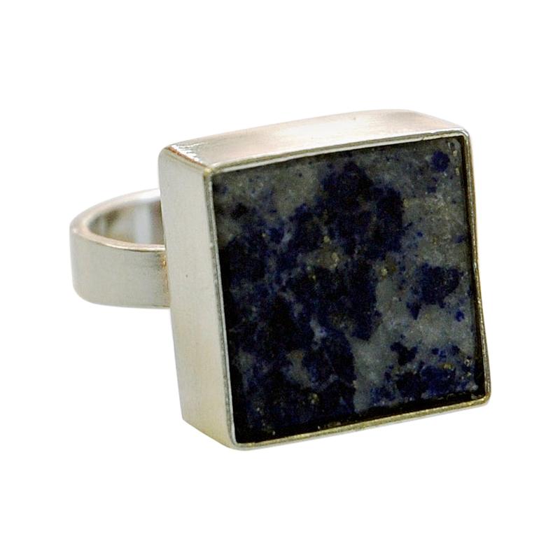 Danish Silverring with Lapis Lazuli Stone by Brdr. Bjerring, 1970s