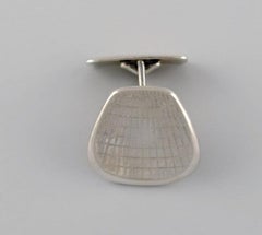 Danish Silversmith a Pair of Modernist Cufflinks in Sterling Silver, 1960s-1970s
