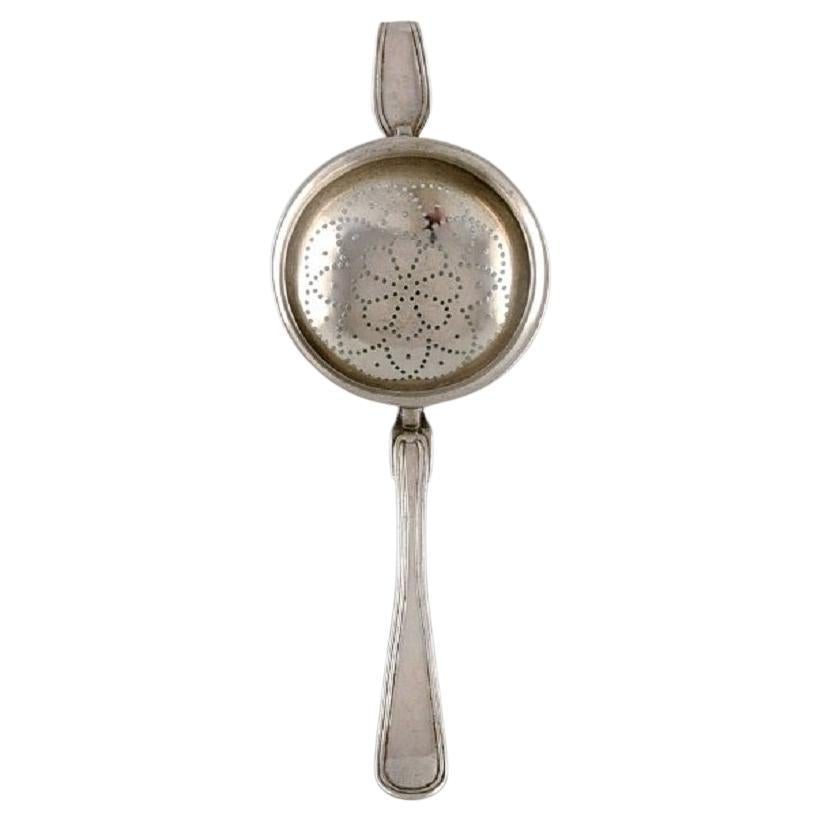 Danish Silversmith, Antique Silver Tea Strainer, Dated 1874 For Sale