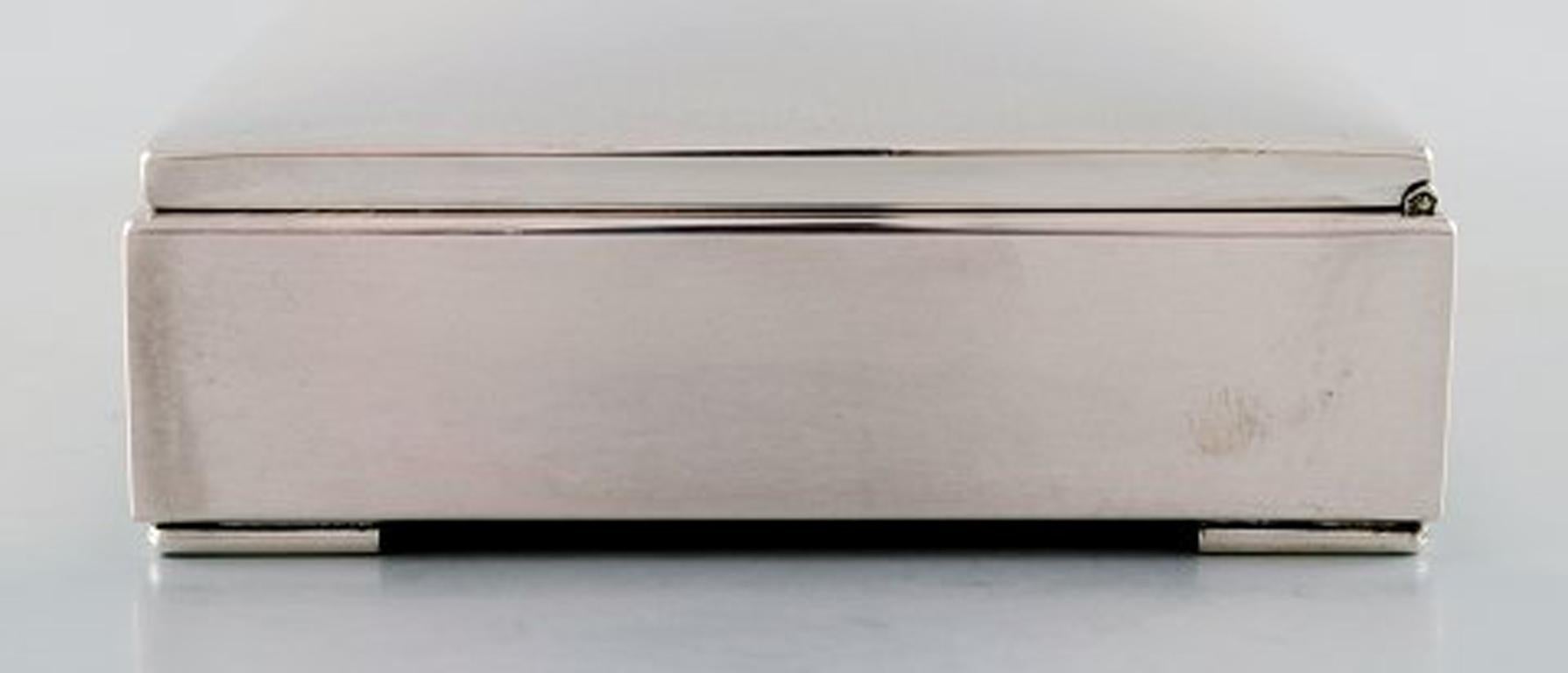 Danish Silversmith, Art Deco Jewelry Box in Silver with Cedar Inlay 1