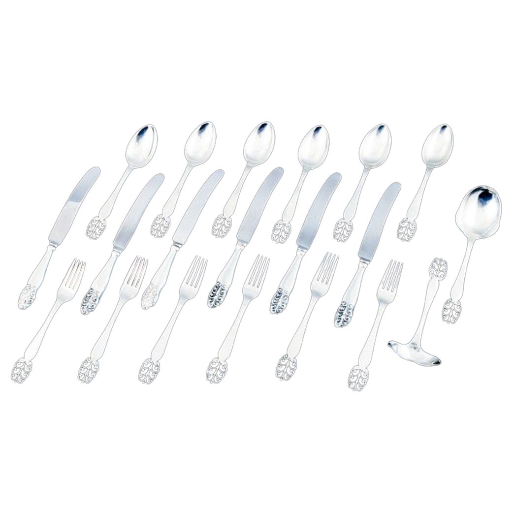 Orfèvrerie danoise, service de table complet pour six personnes. 20 Pieces au total en vente