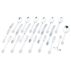 Dänische Silberschmiede, Komplettes Tafelservice für sechs Personen. insgesamt 20 Pieces