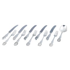Orfèvre danois, service de table pour cinq personnes. Danois 830 argent.
