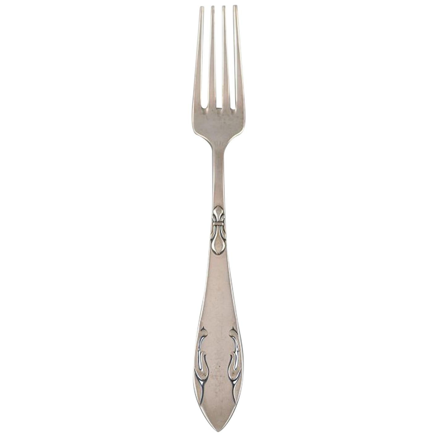 Danish Silversmith, Fork in Silver, 1940s, Ten Pieces