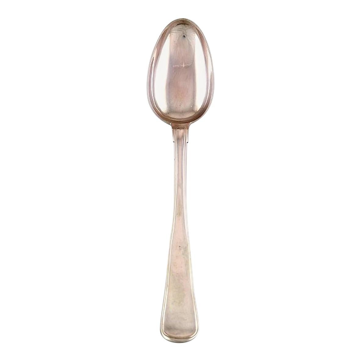 Argentiere danese, Antico cucchiaio da minestra danese grande in argento, anni '50, 17 pezzi