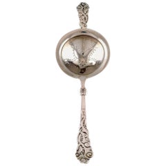 Antique Danish Silversmith, Rare Art Nouveau Seaweed Tea Strainer in Silver, 1906