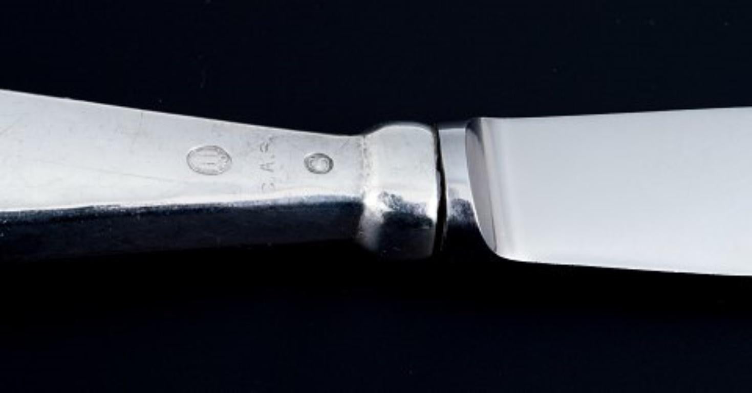 Mid-20th Century Danish Silversmith, Set of Twelve Fruit Knives, Danish 830 Silver, 1930-1940s For Sale
