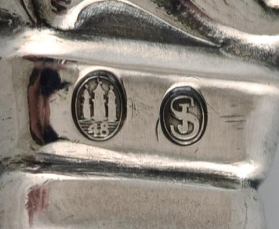 Mid-20th Century Danish Silversmith, Three Serving Parts in Silver, Rococo Style, 1940s For Sale