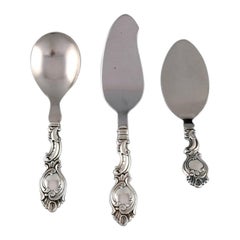 Danish Silversmith, Three Serving Parts in Silver, Rococo Style, 1940s