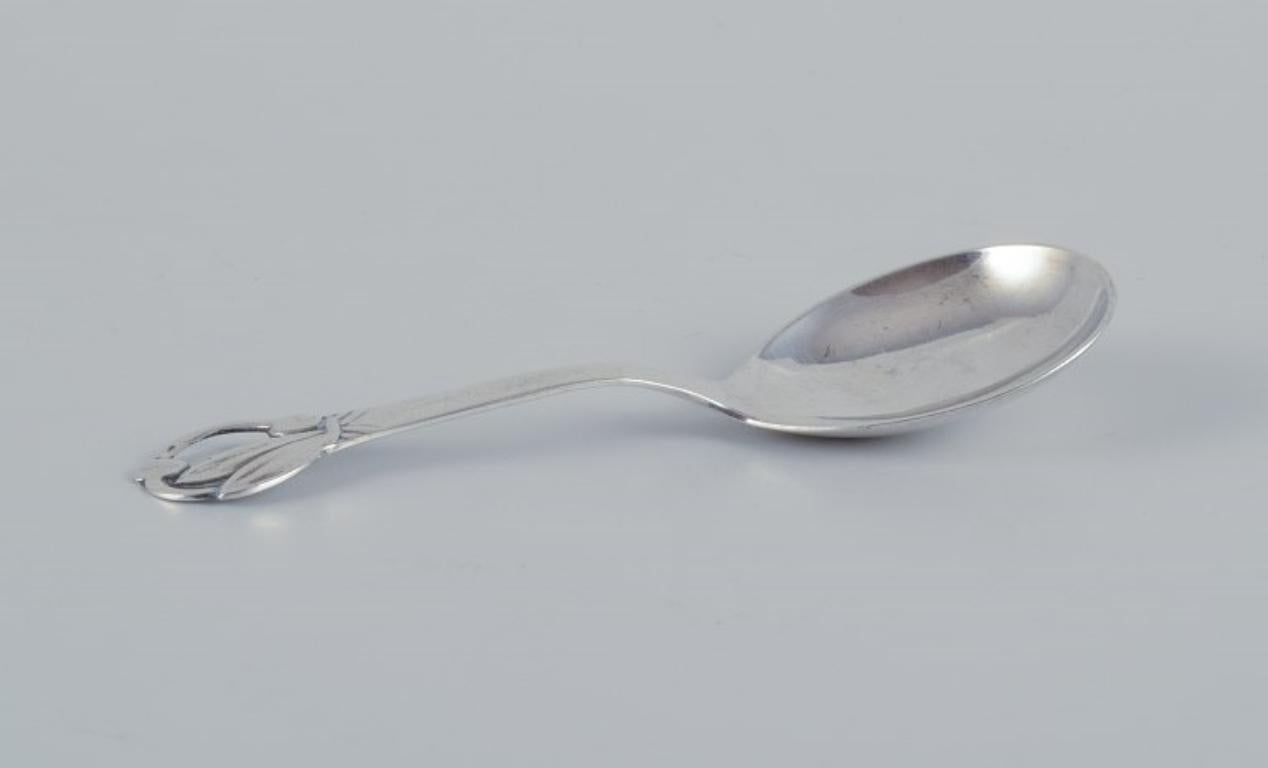 Danish silversmiths, including Heimbürger and others. Set of five spoons For Sale 1