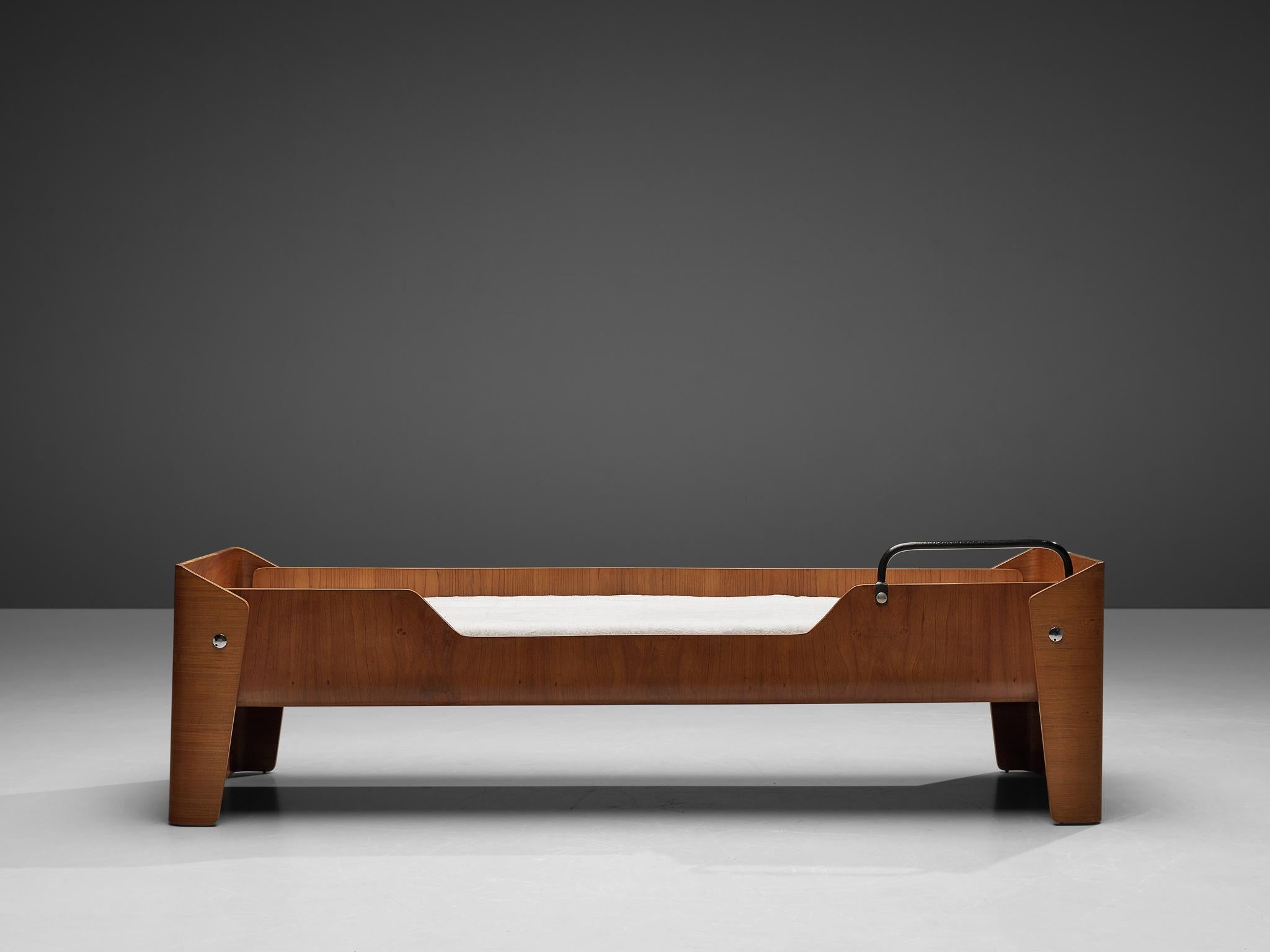 Danish Single Bed in Elm with Metal Details 4