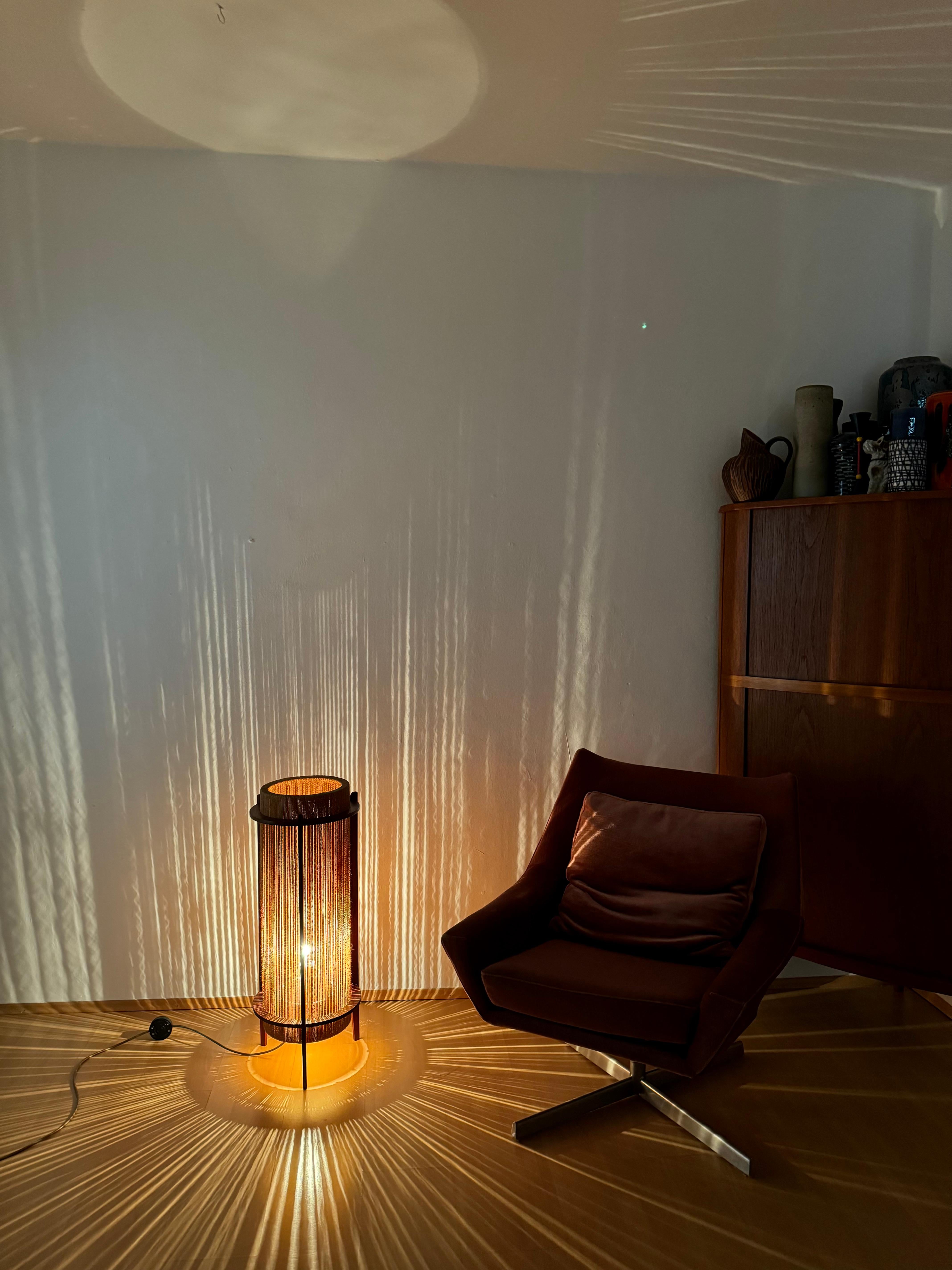 Danish Sisal and Teak Floor or Table Lamp by Ib Fabiansen for Fog and Morup For Sale 8