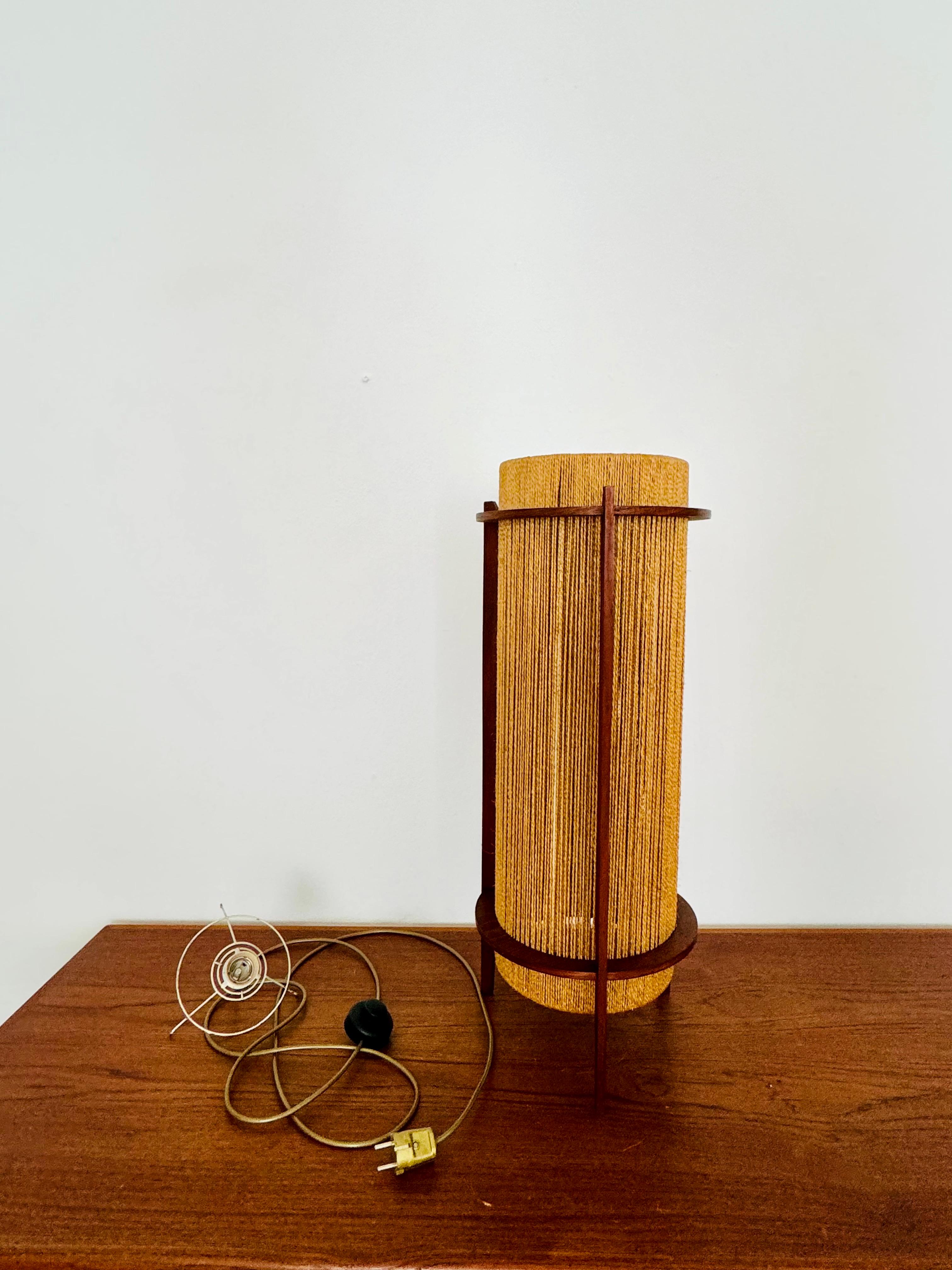 Danish Sisal and Teak Floor or Table Lamp by Ib Fabiansen for Fog and Morup For Sale 10