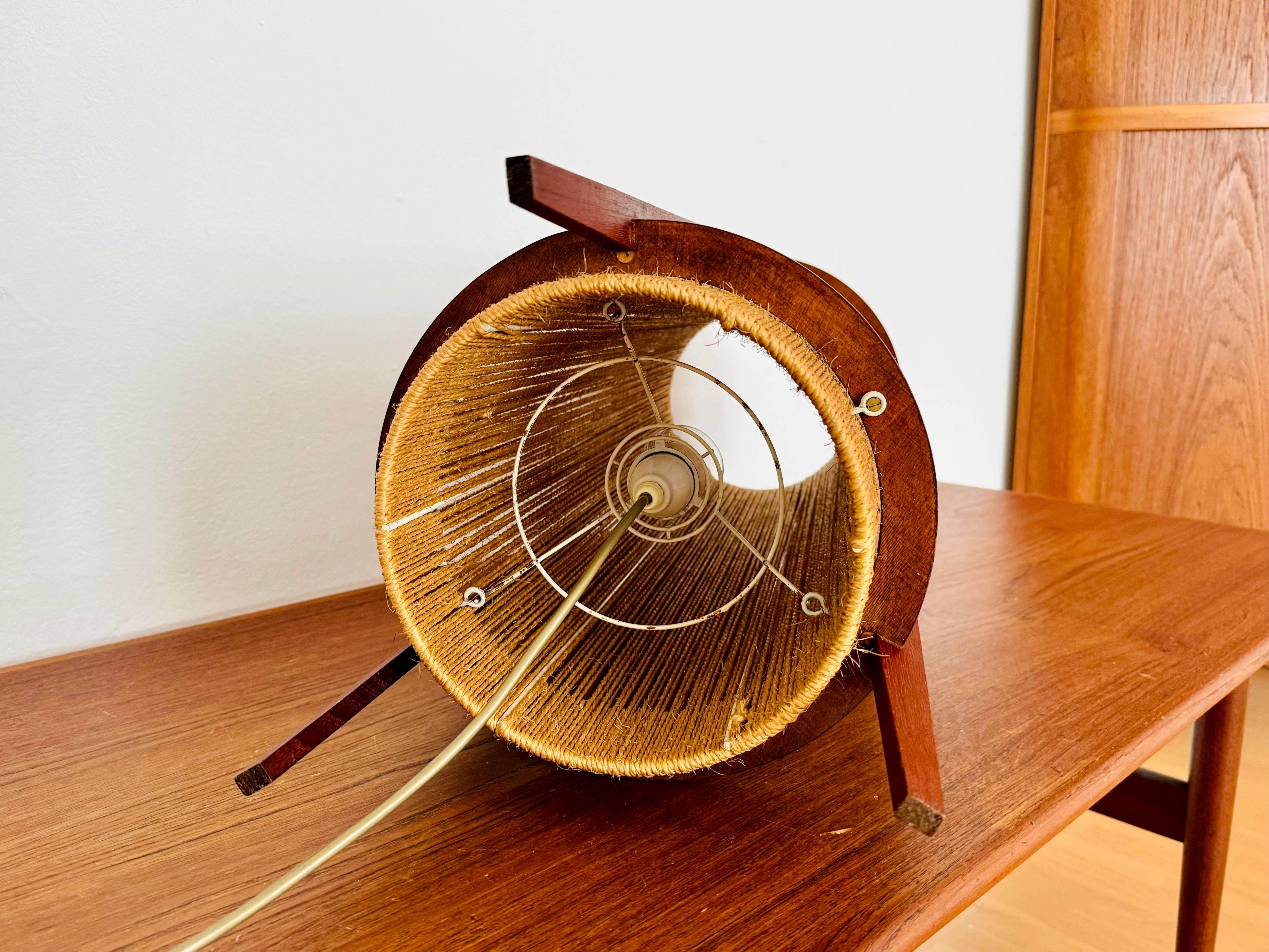 Danish Sisal and Teak Floor or Table Lamp by Ib Fabiansen for Fog and Morup For Sale 11