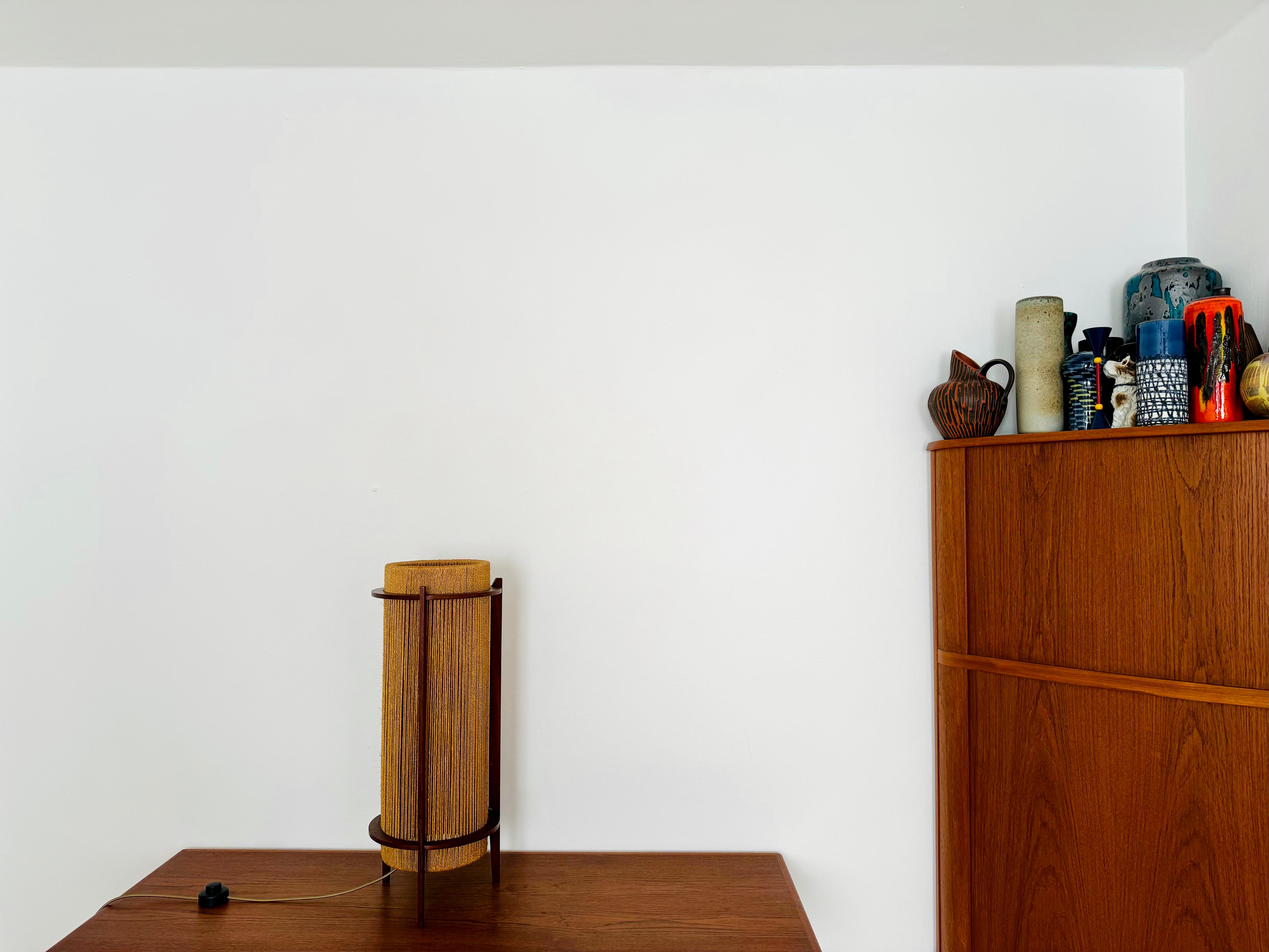 Danish Sisal and Teak Floor or Table Lamp by Ib Fabiansen for Fog and Morup For Sale 2