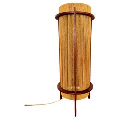 Danish Sisal and Teak Floor or Table Lamp by Ib Fabiansen for Fog and Morup