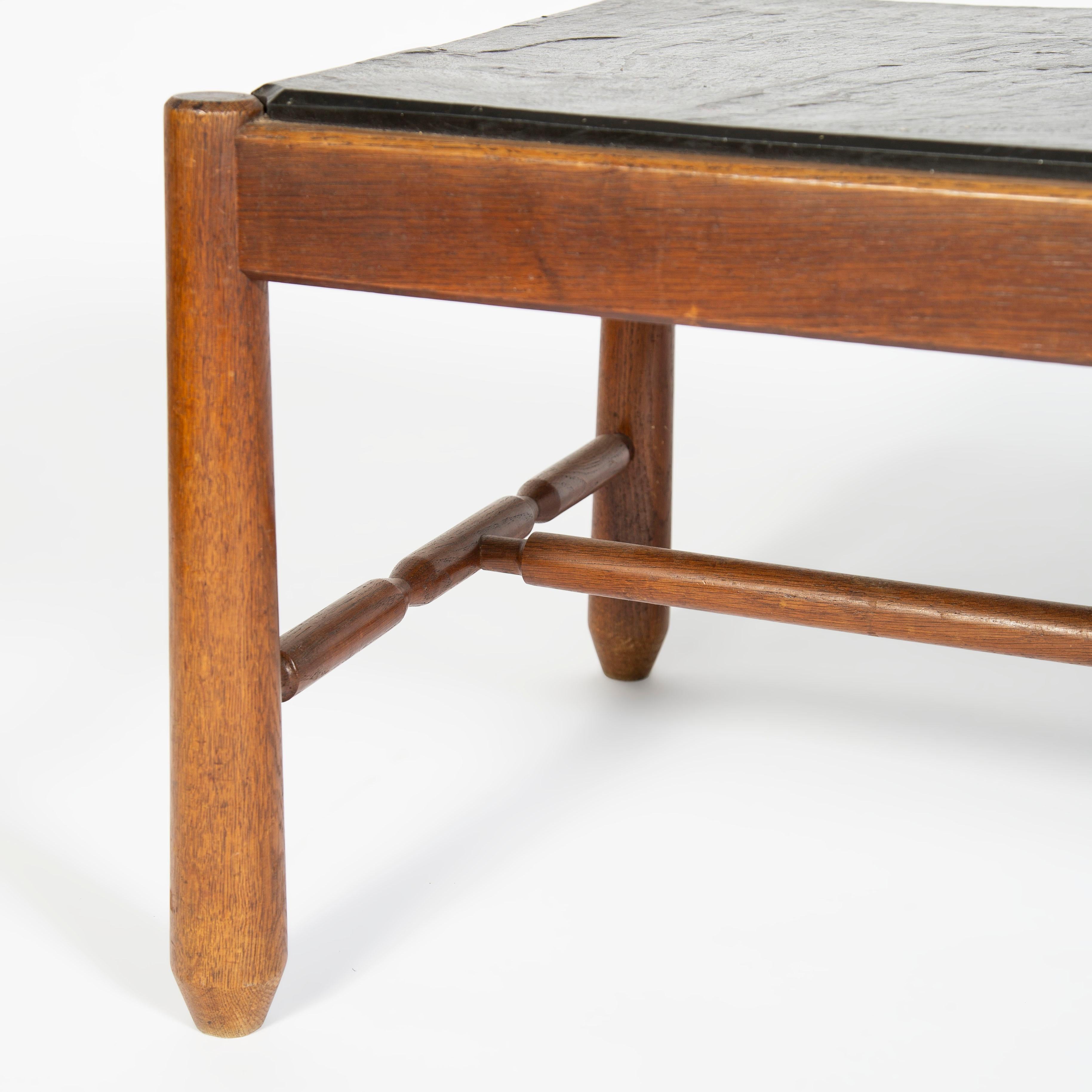 Mid-Century Modern Danish Slate Top Coffee Table, 1960s For Sale