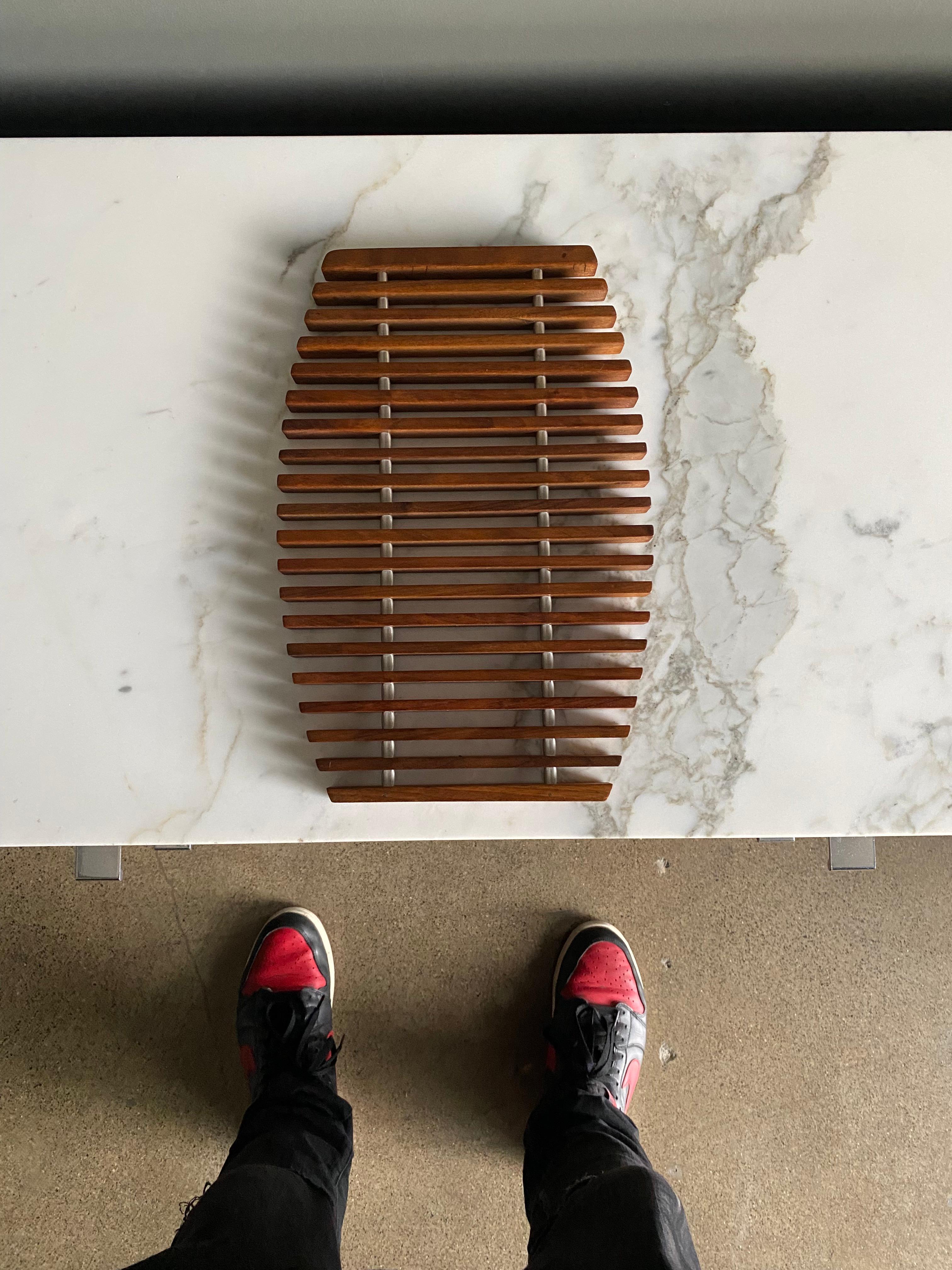 Danish slatted teak trivet, 1960's.