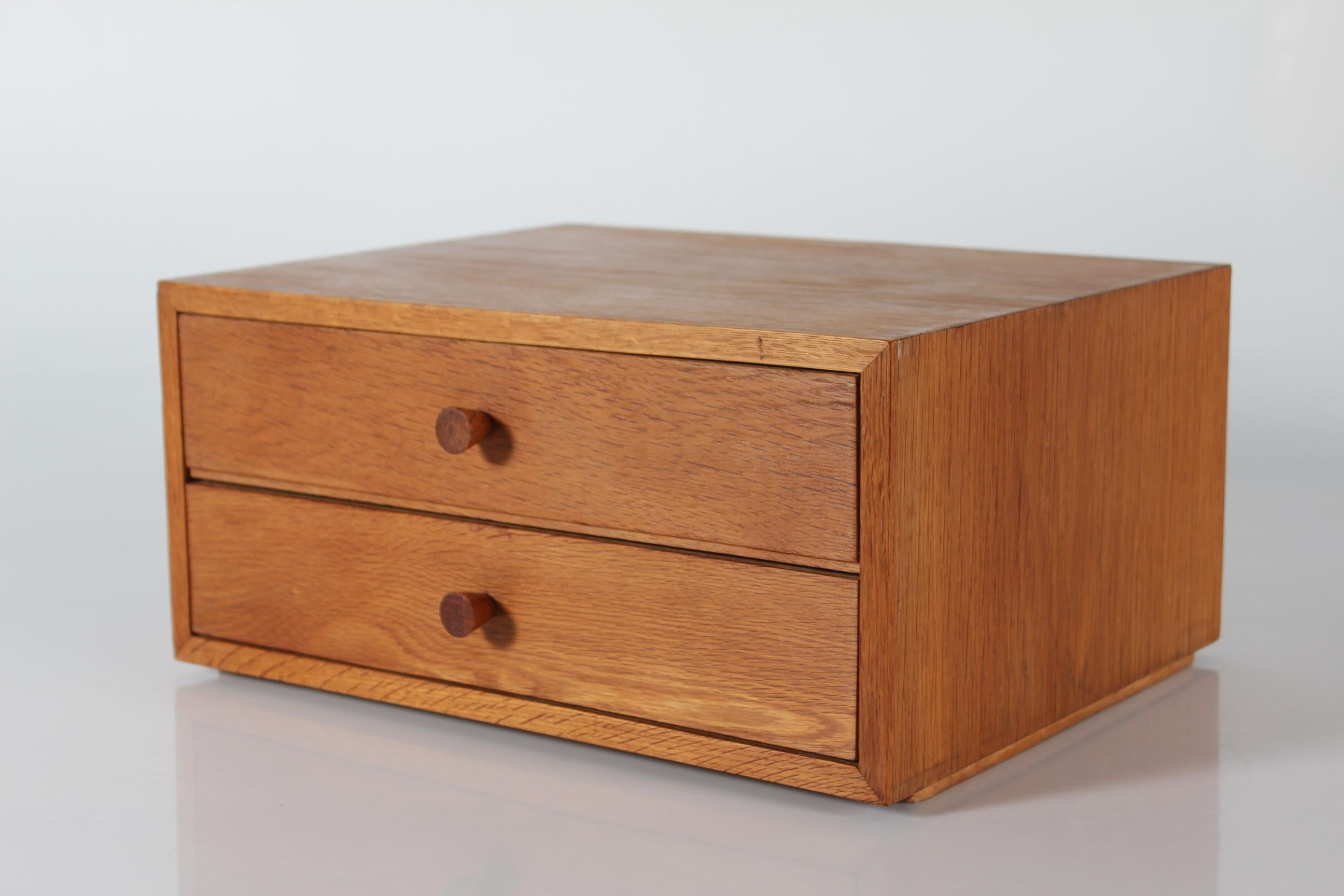 Veneer Danish Small Chest of Drawers File Cabinet Made from Oak Midcentury Modern 1960s For Sale