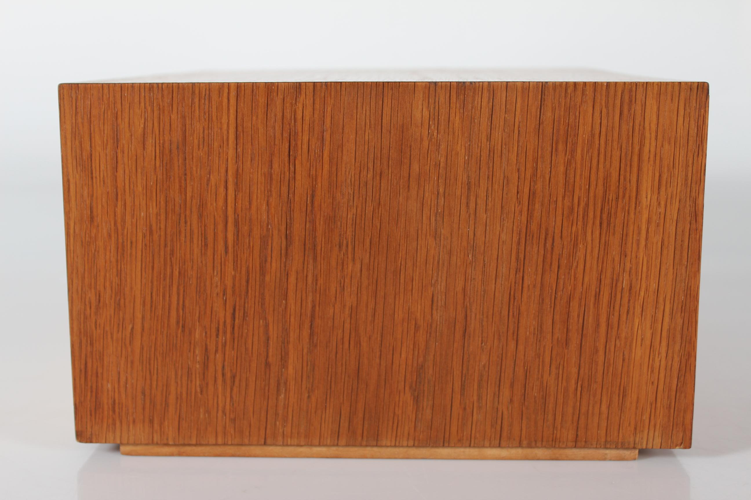 Danish Small Chest of Drawers File Cabinet Made from Oak Midcentury Modern 1960s For Sale 1