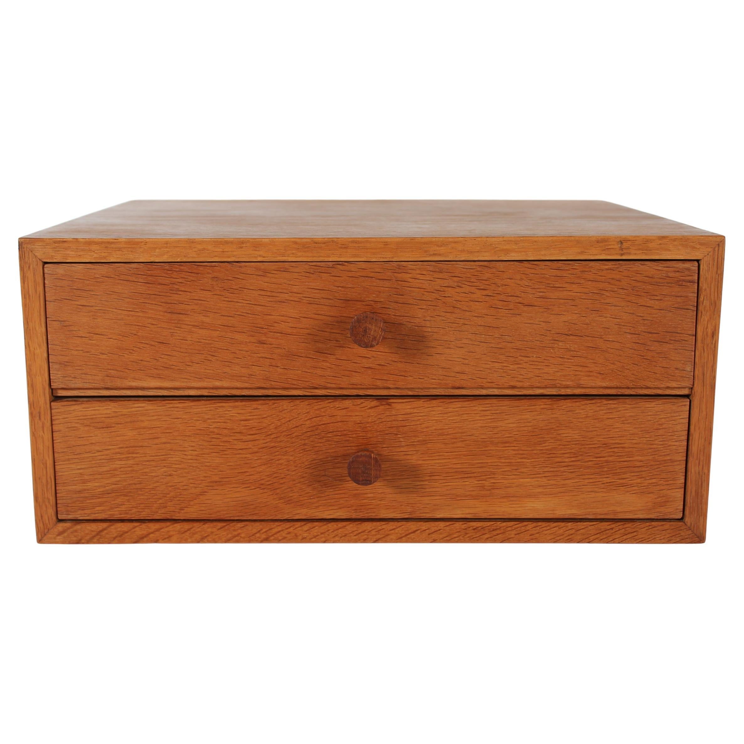 Danish Small Chest of Drawers File Cabinet Made from Oak Midcentury Modern 1960s For Sale