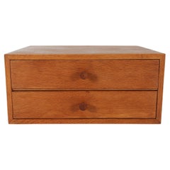 Retro Danish Small Chest of Drawers File Cabinet Made from Oak Midcentury Modern 1960s