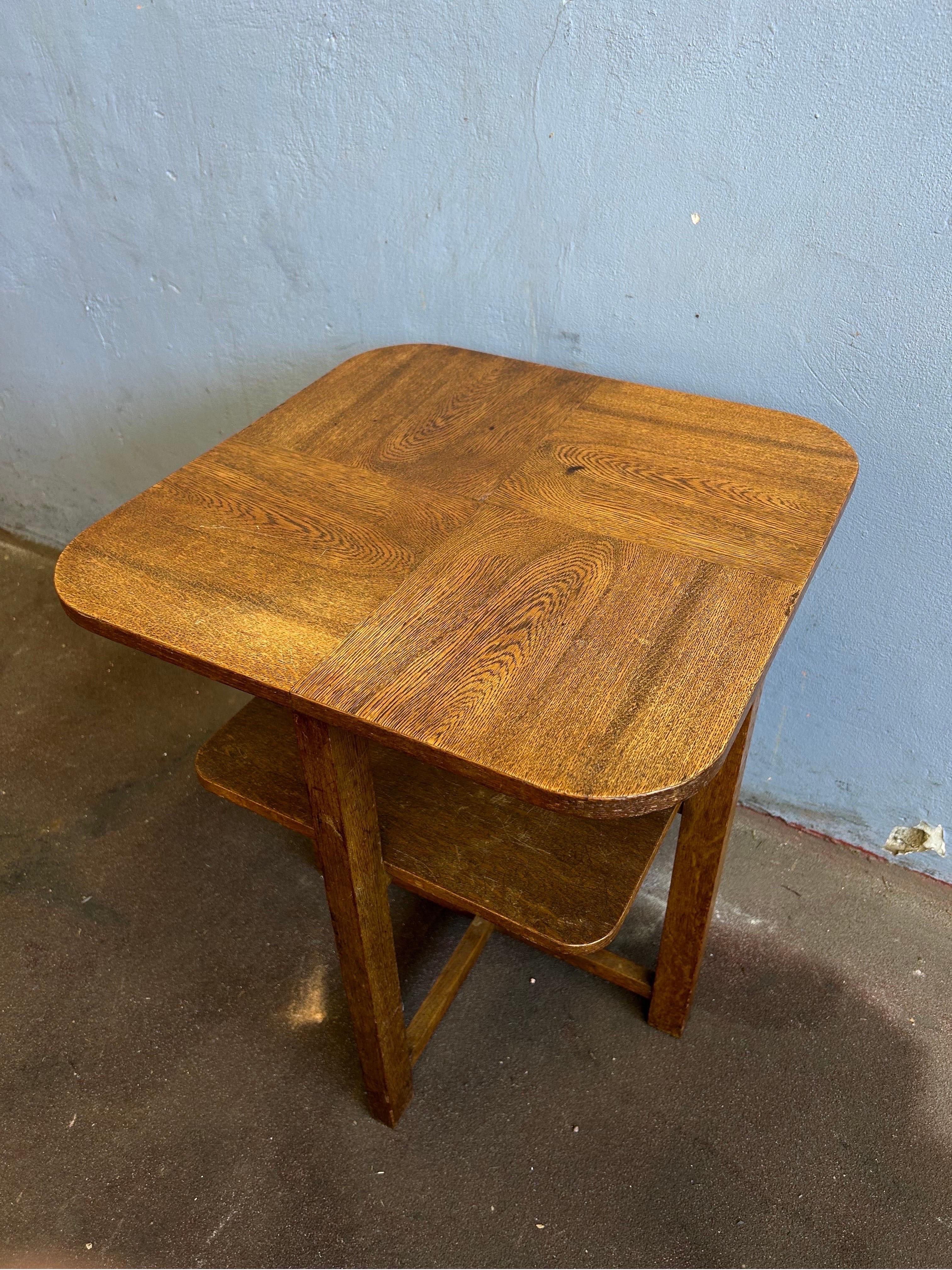 Scandinavian Danish Smoked Oak Side Table, 1960s