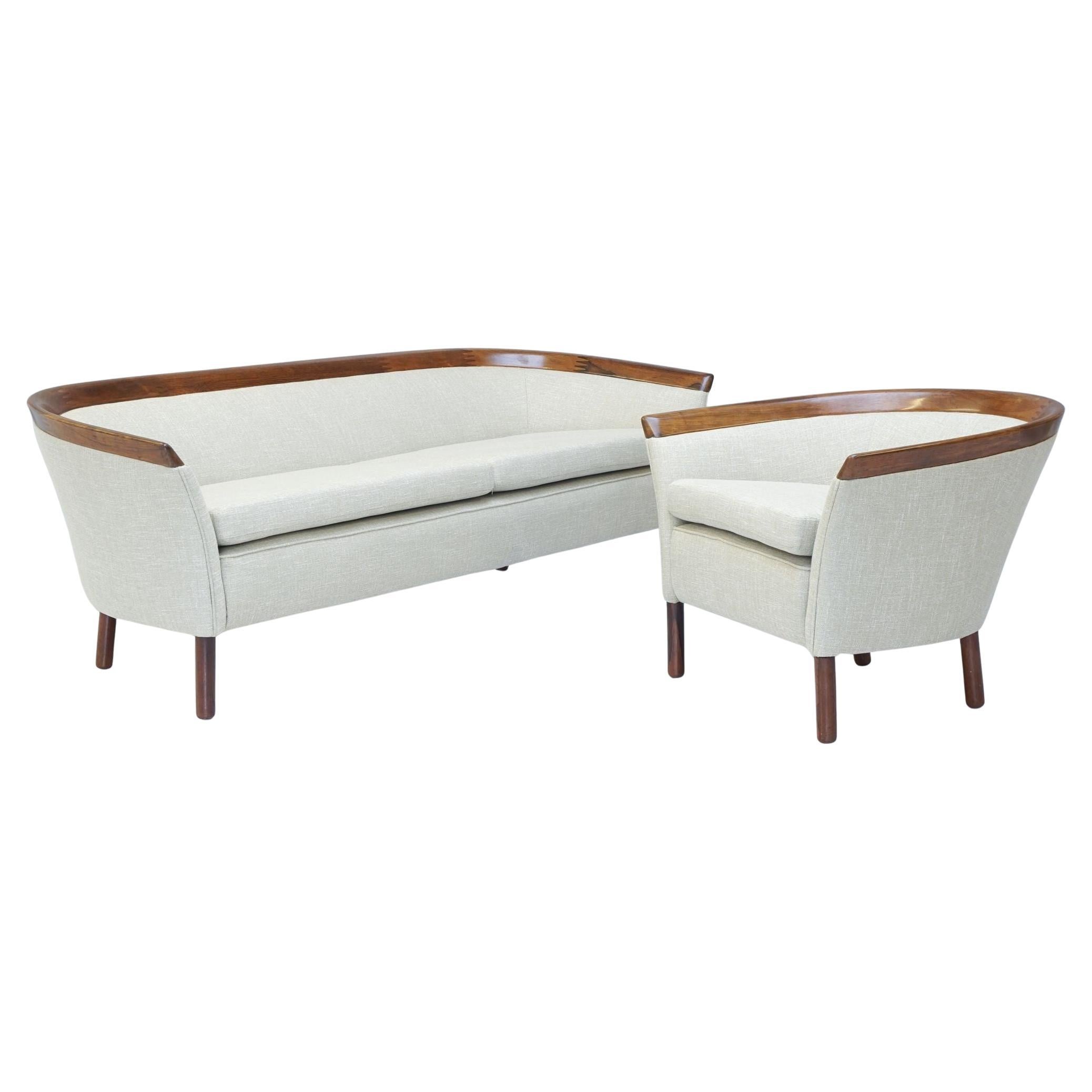Dänisches Sofa und Stuhl