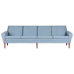 Danish Sofa by Folke Ohlsson for DUX in Light Blue Wool, 1960s