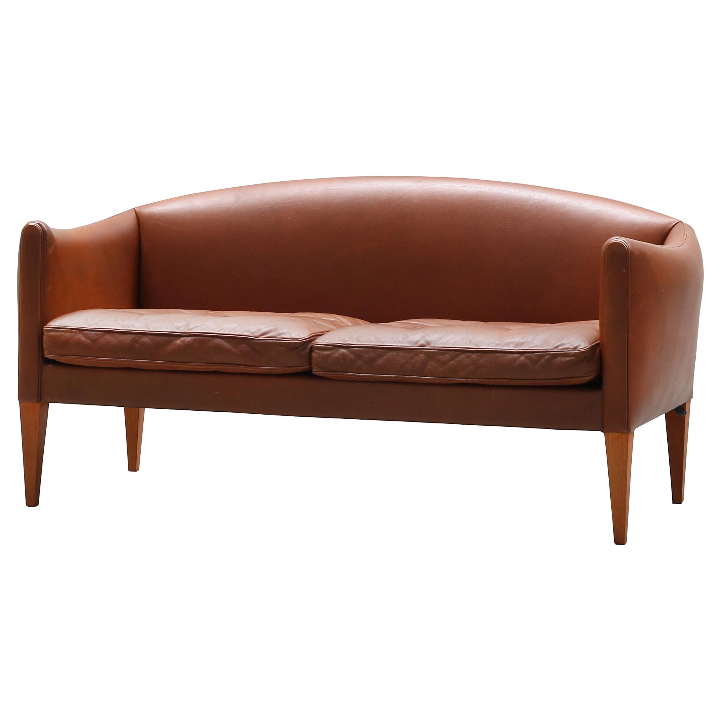 Danish Sofa by Illum Wikkelsø for Holger Christiansen, Denmark, 1960s Leather For Sale