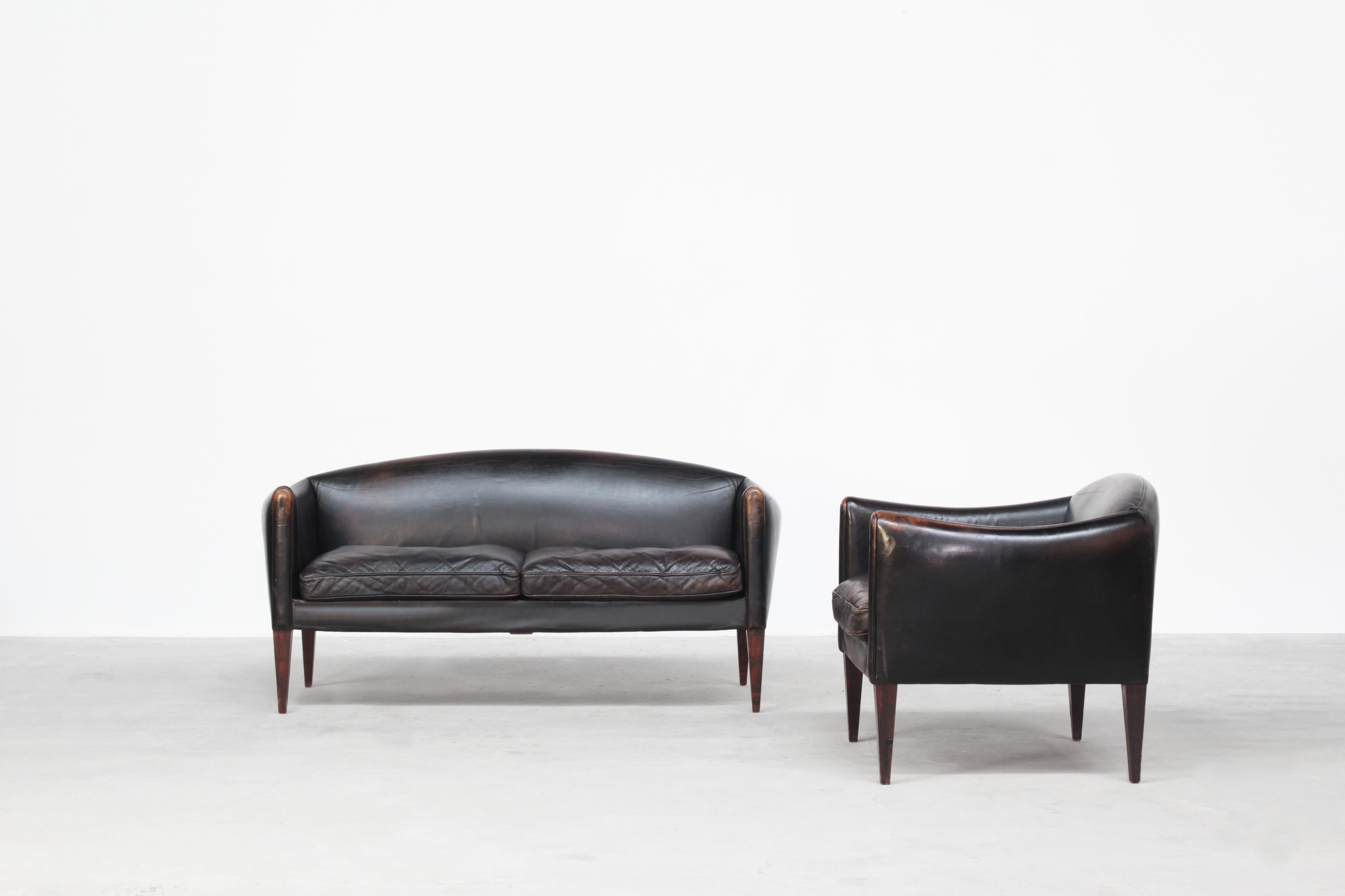 Danish Sofa by Illum Wikkelsø for Holger Christiansen, Denmark, 1960s Leather 6