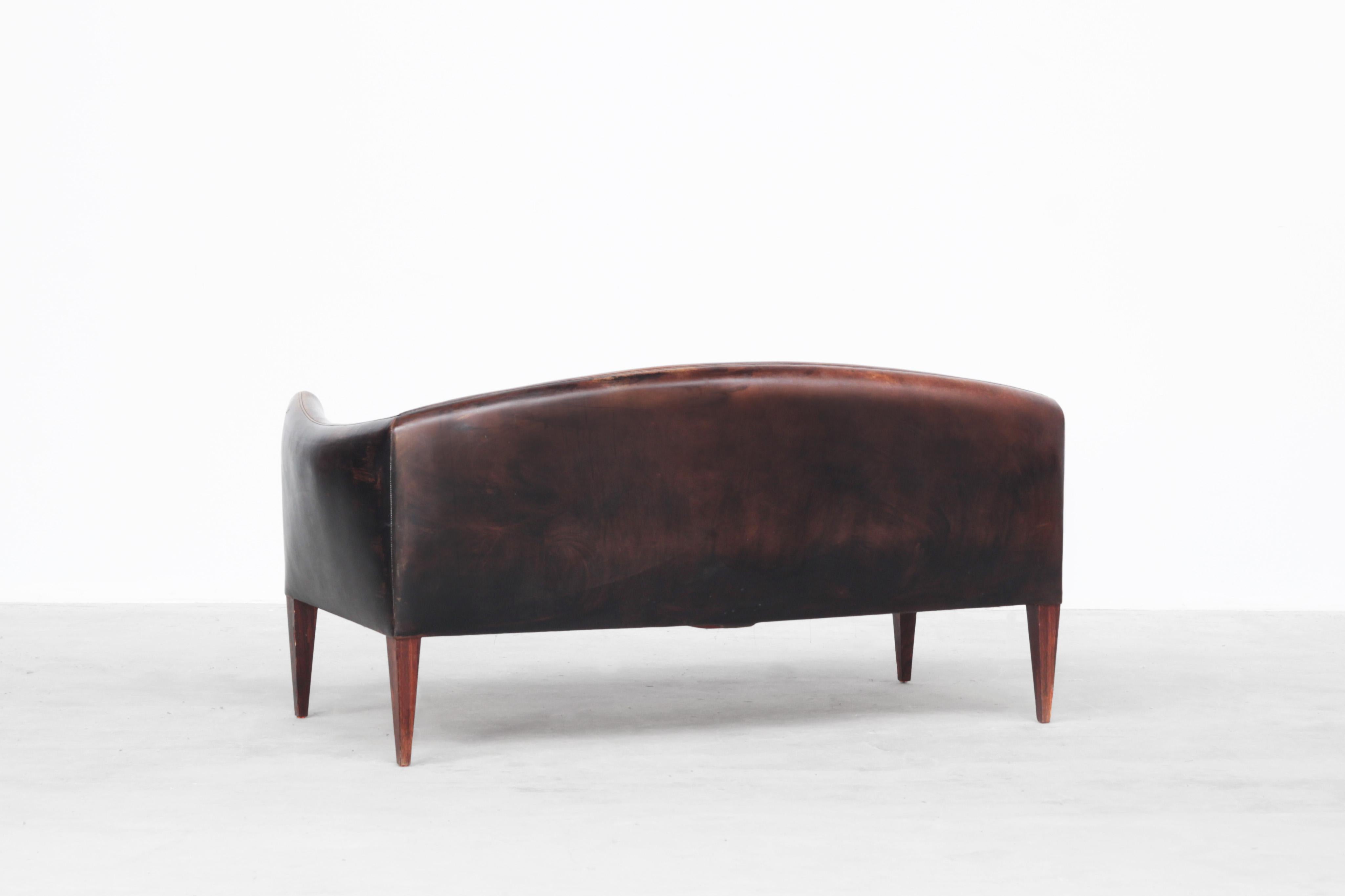 20th Century Danish Sofa by Illum Wikkelsø for Holger Christiansen, Denmark, 1960s Leather