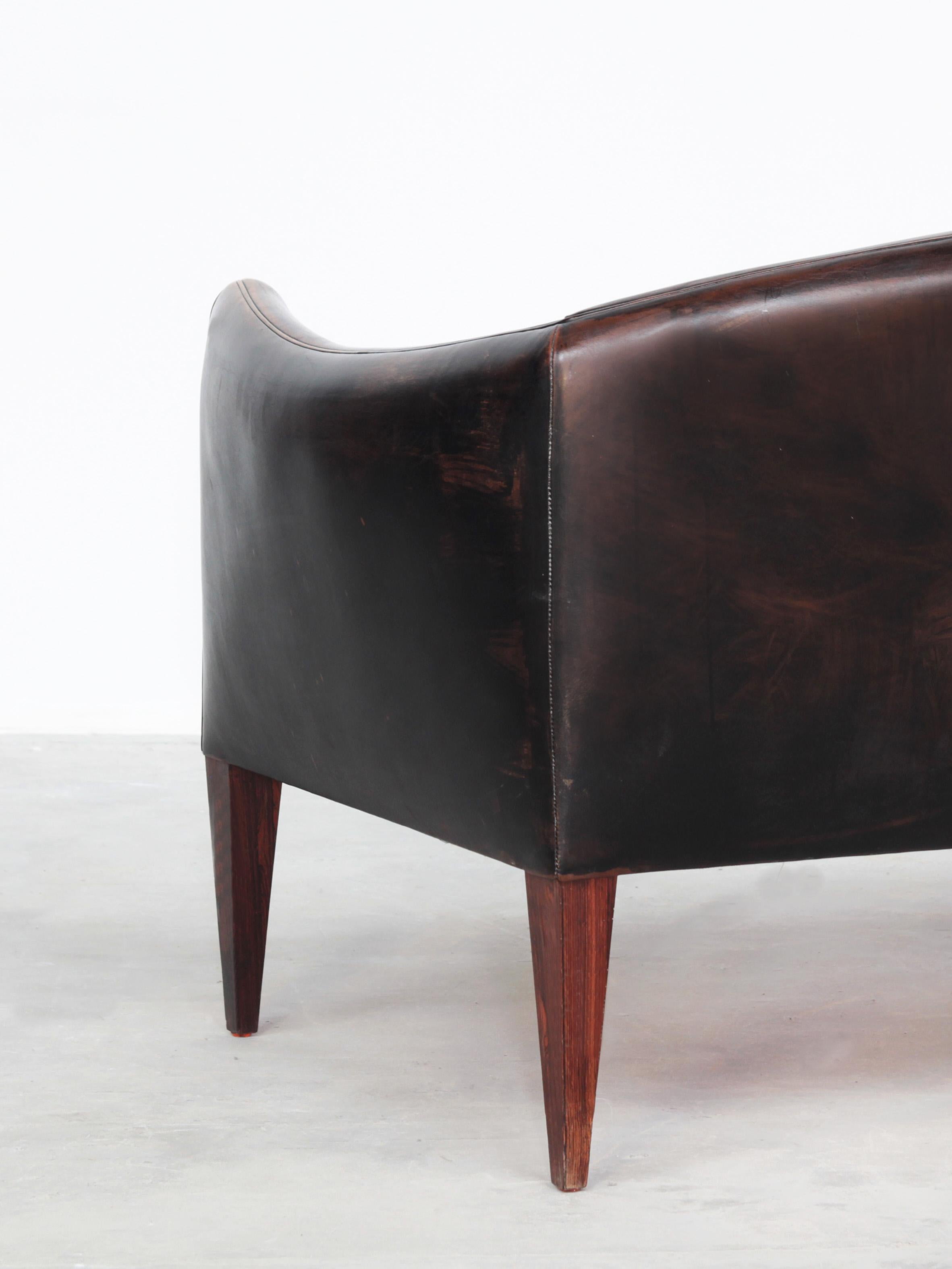 Danish Sofa by Illum Wikkelsø for Holger Christiansen, Denmark, 1960s Leather 2