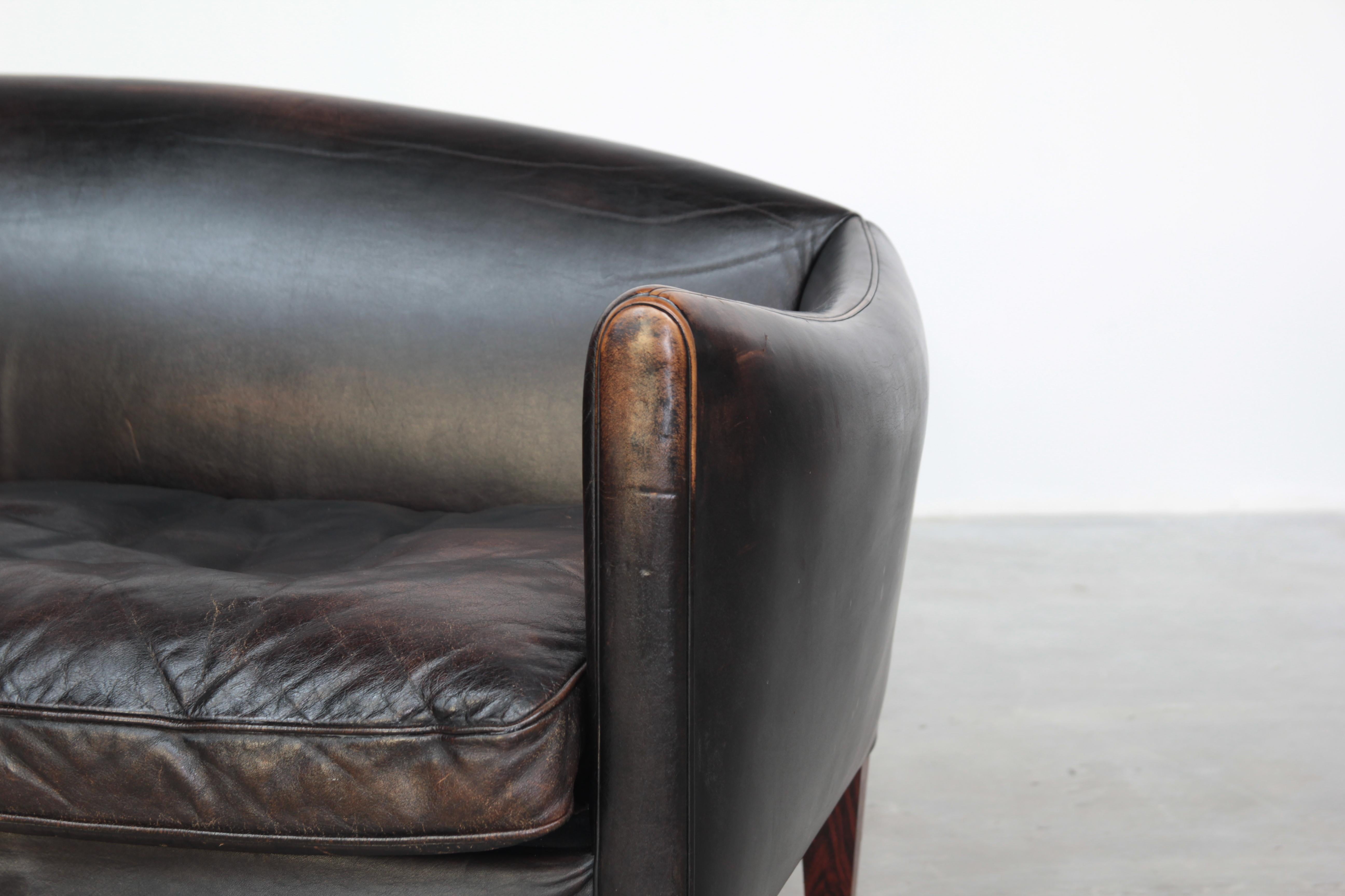 Danish Sofa by Illum Wikkelsø for Holger Christiansen, Denmark, 1960s Leather 3
