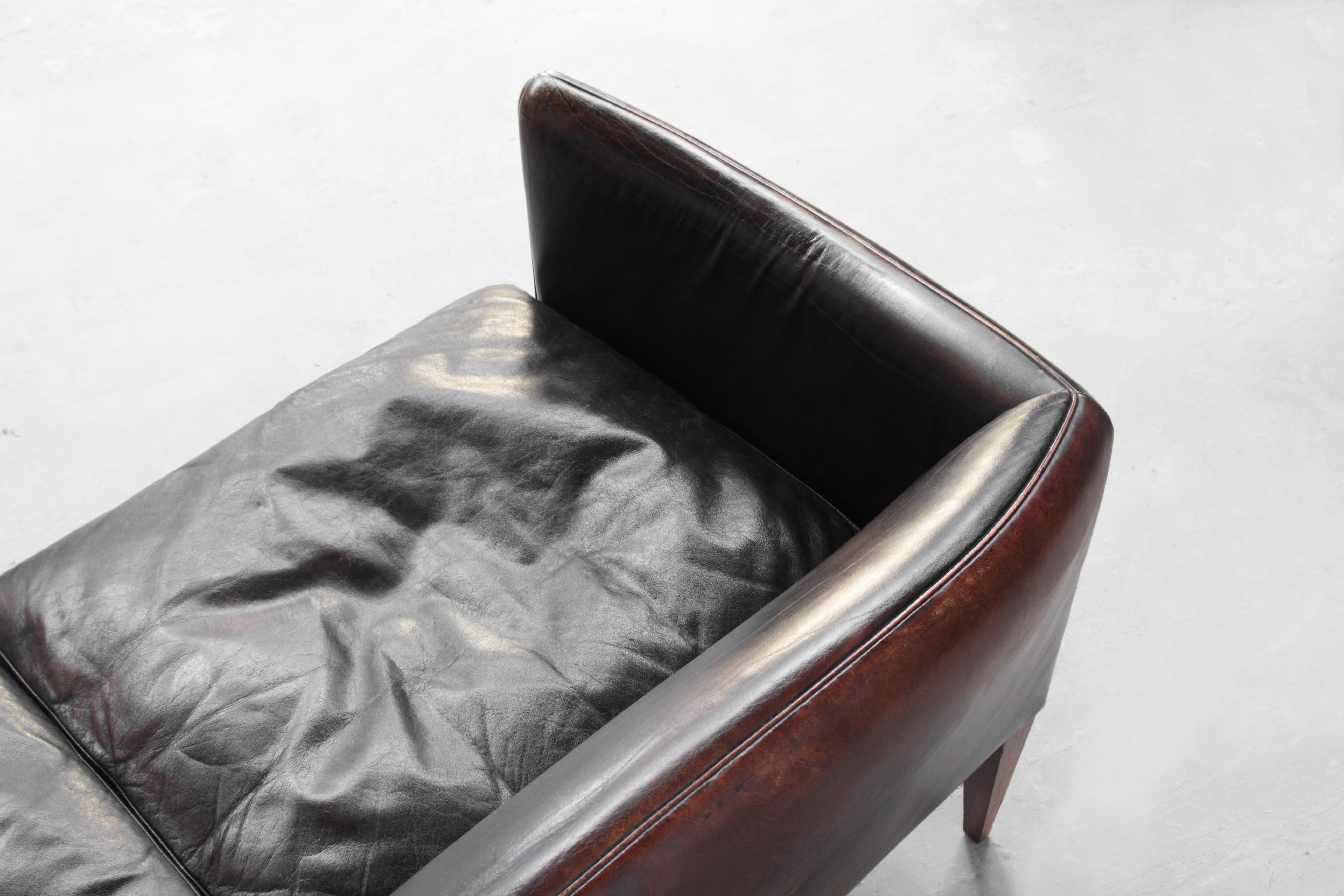 Danish Sofa by Illum Wikkelsø for Holger Christiansen, Denmark, 1960s Leather 4