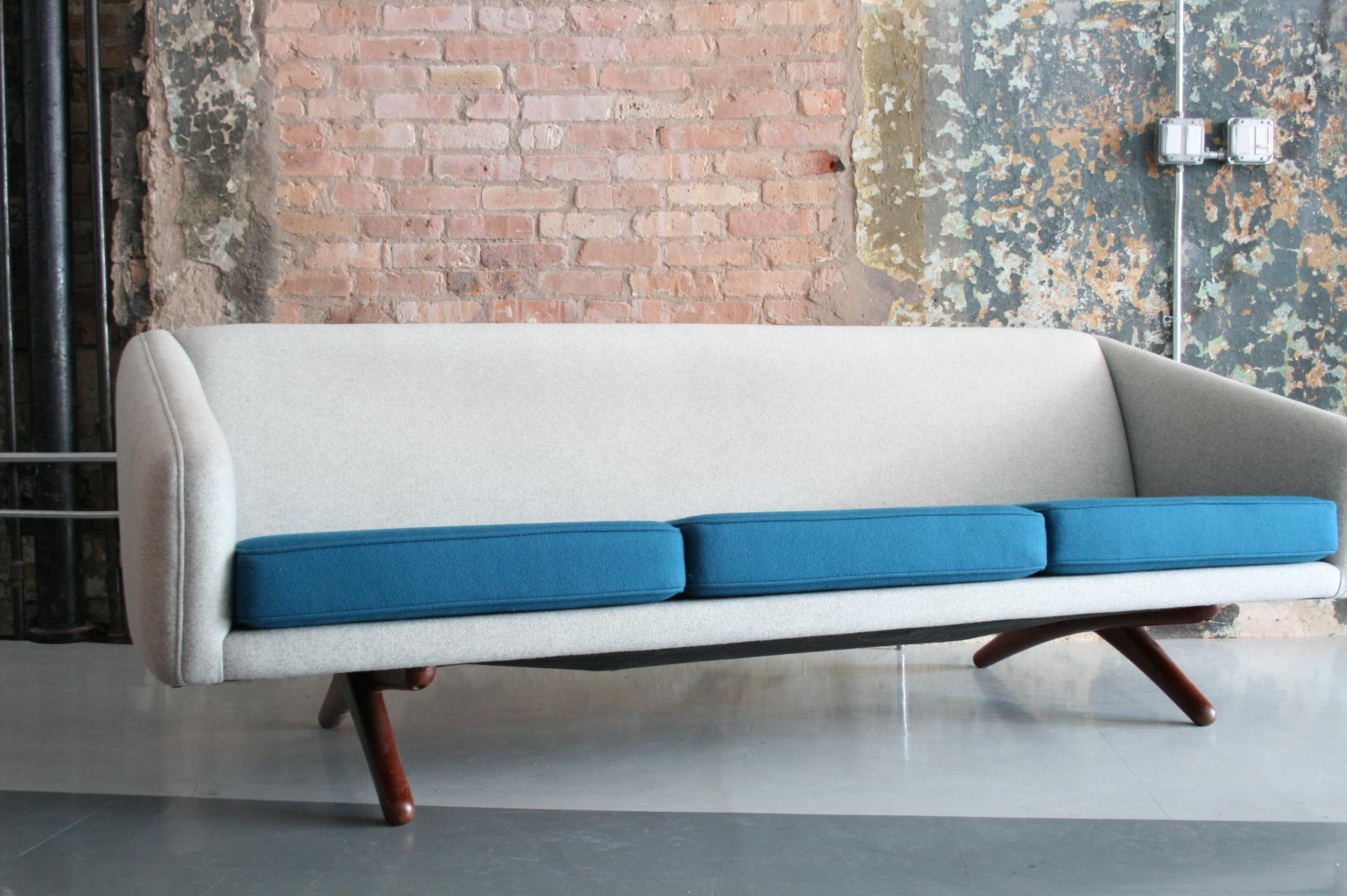 Danish Sofa by Llum Wikkelso Sofa for Mikael Laursen, Denmark, Model ML-90 In Good Condition In Chicago, IL