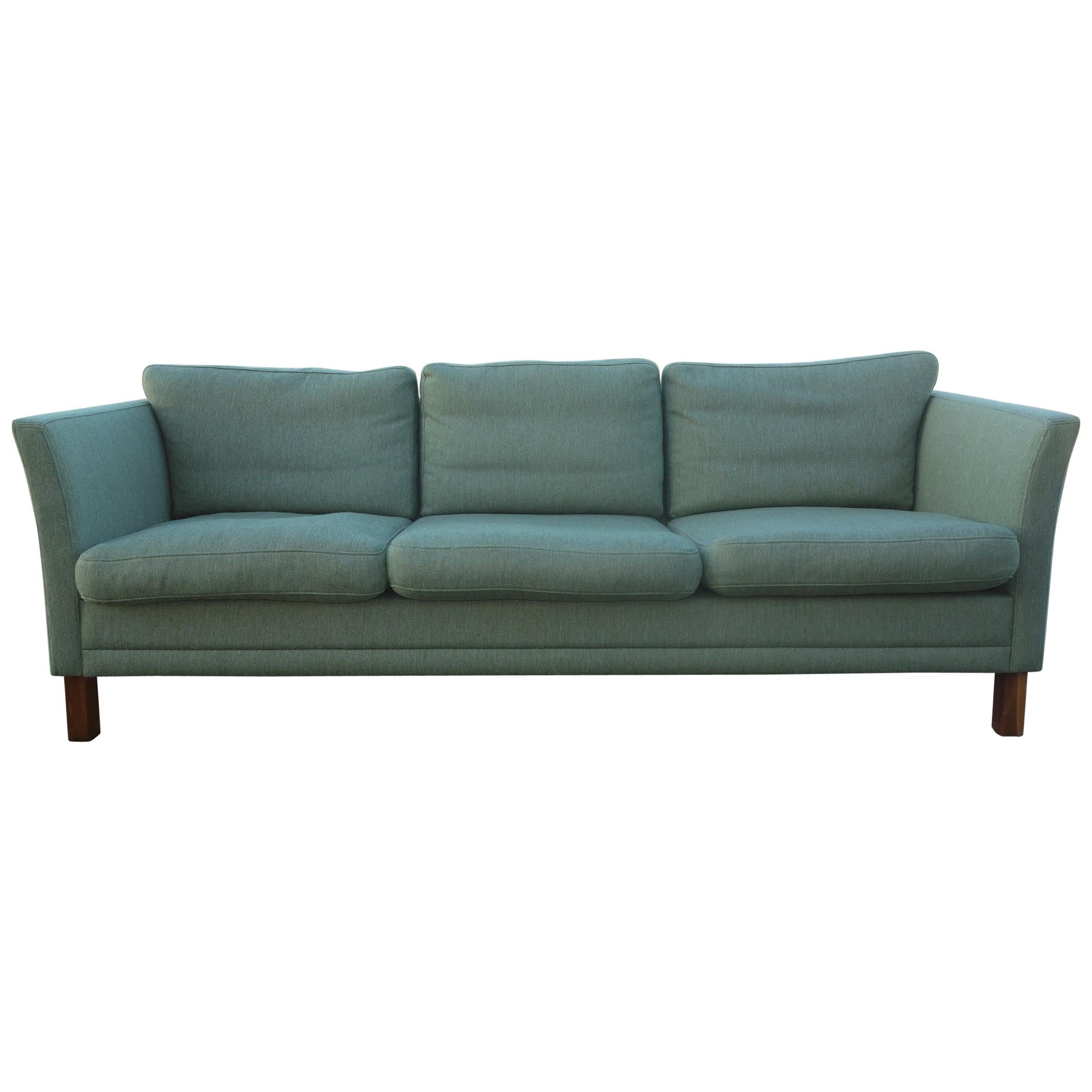 Danish Sofa in Classic Børge Mogensen, Kaare Klint Style, Wool and Down Filling For Sale