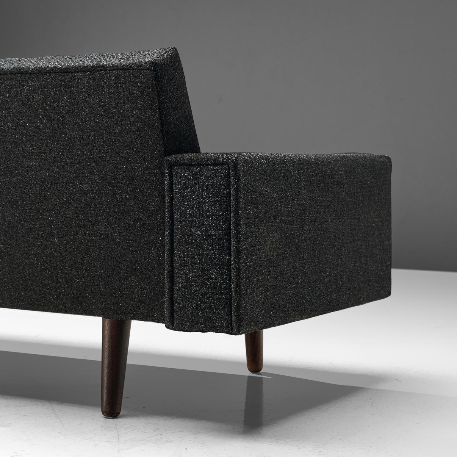 Danish Sofa in Dark Grey Upholstery For Sale 3